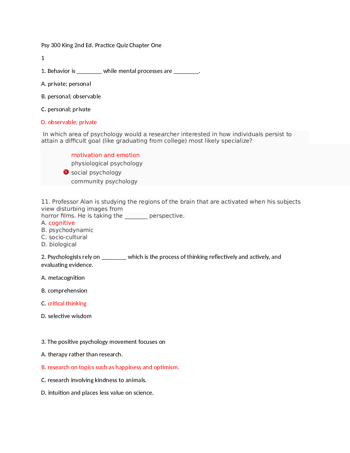 Preview image for PSYC 300 Exam 1 (A Grade), Questions and Answers, All Correct Study Guide, Download to Score A